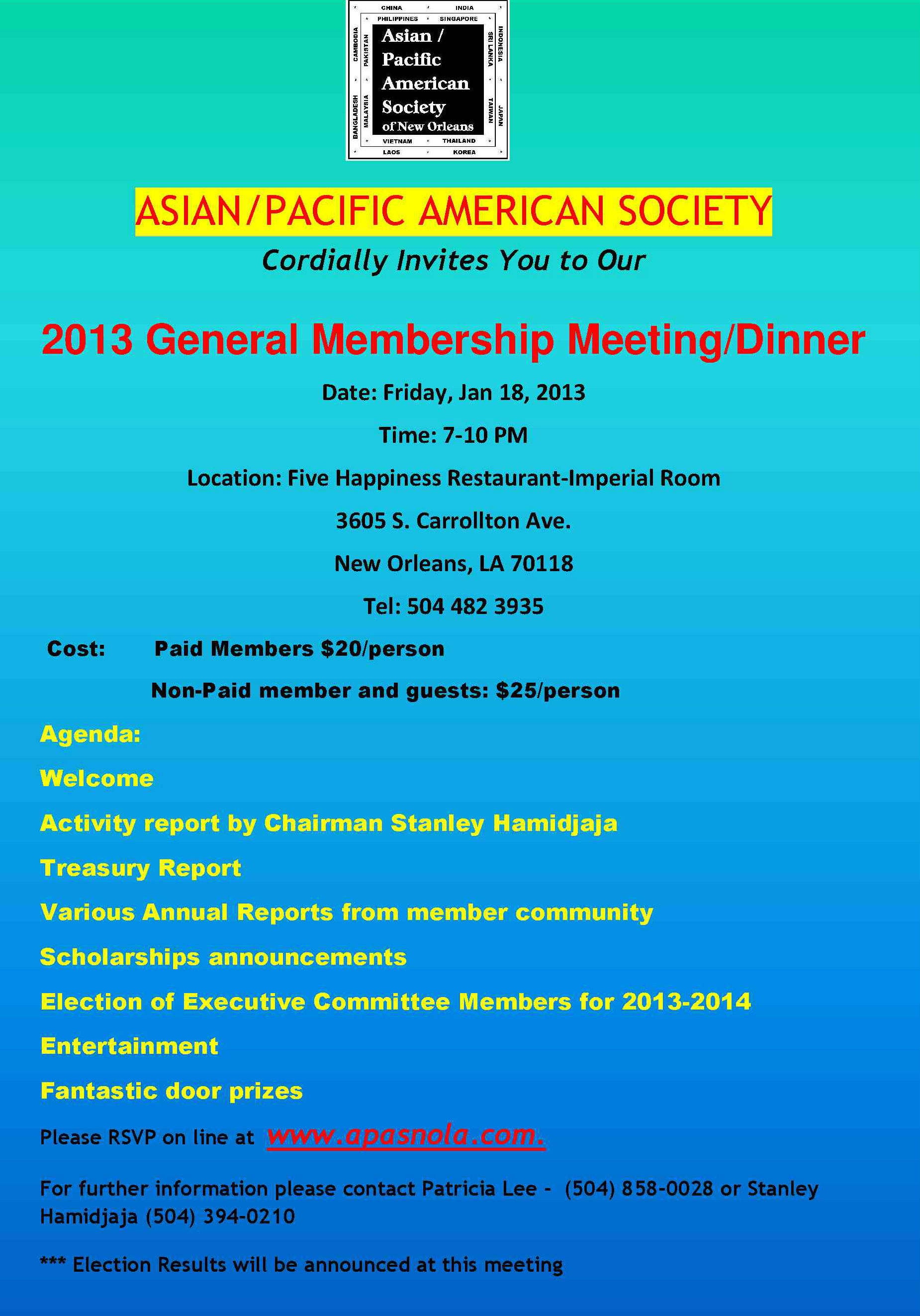 Asian/Pacific American Society - 2013 General Membership Dinner